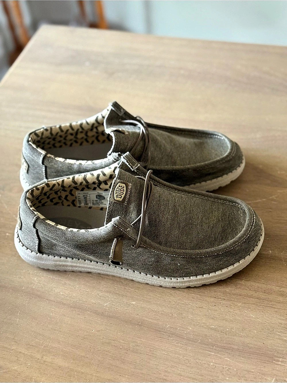 Hey Dude Wally Stretch Tobacco Shoes Men Size 10